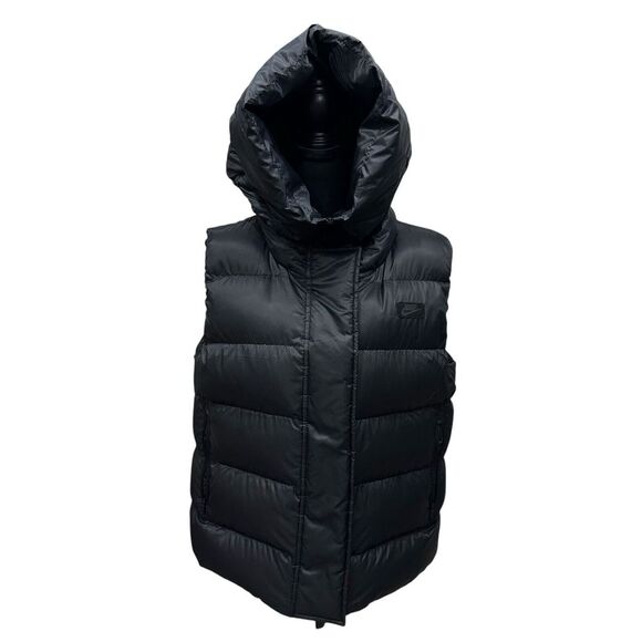 Nike Womens Down Hoodie Warm Vest 809549 010 Black Size‎ Extra Large XL - Picture 1 of 13